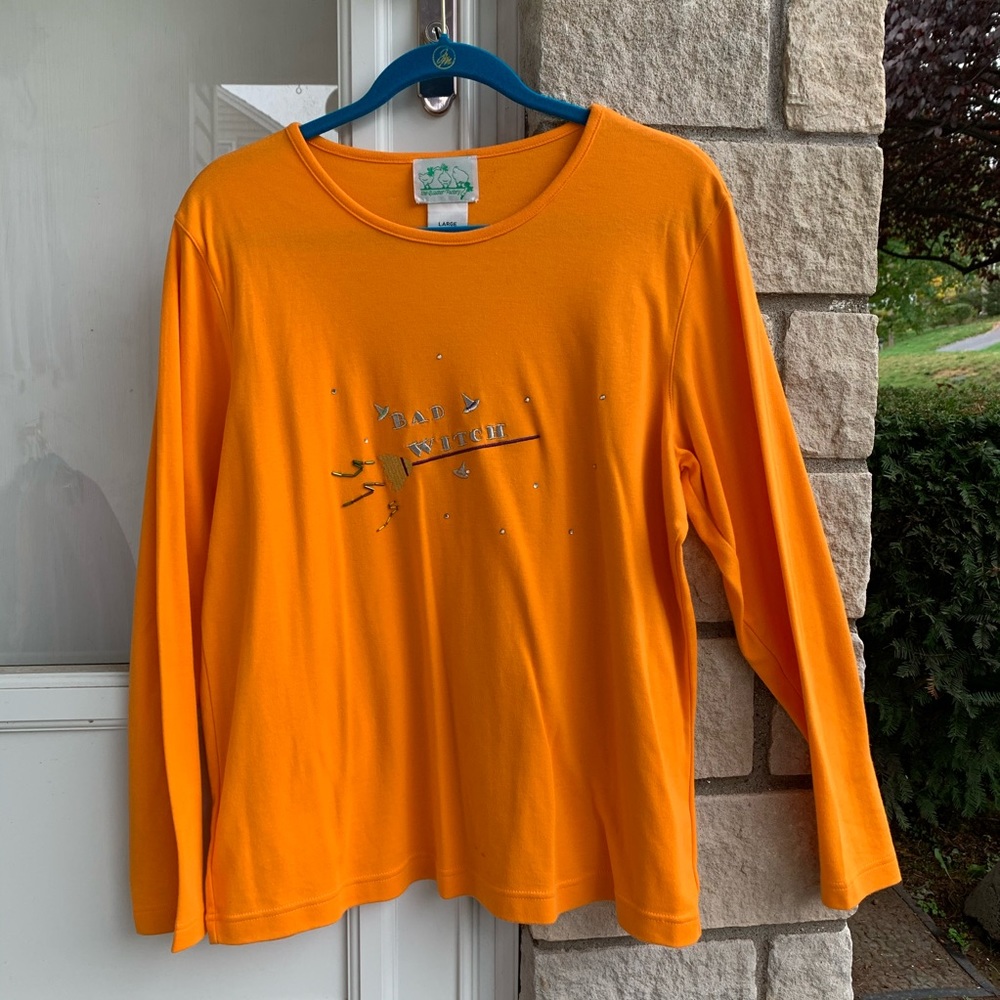 Quacker Factory Bad Witch Long Sleeve-Orange